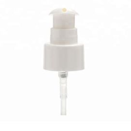 Pompe cosmétique en plastique de lotion, pompe 20/410 rechargeable de bouteille de blanc avec le chapeau transparent