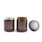 1 - Pots en verre ambres de 8 onces, pots cosmétiques en verre ambres ronds avec le métal/chapeaux en plastique