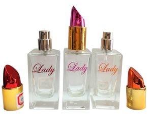 Bouteilles de parfum bouteilles/30ml antiques en verre carrées mignonnes de parfum avec des chapeaux de rouge à lèvres